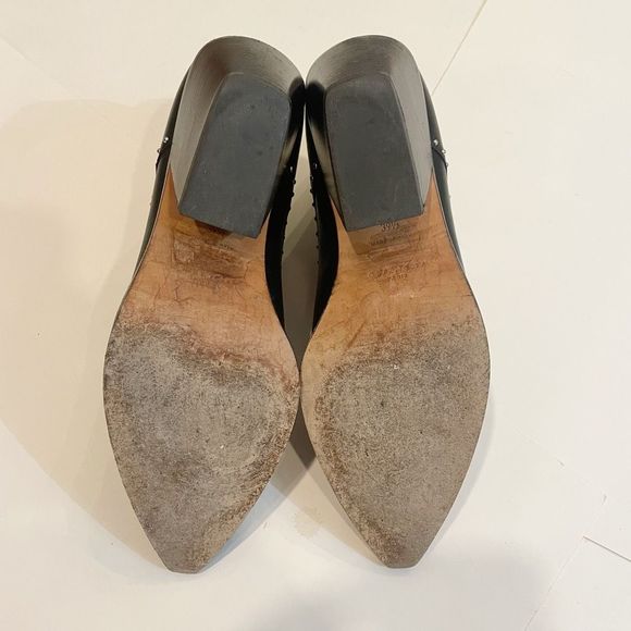 Givenchy Paris Studded Ankle Boots Black Leather Size 39.5 Buckle - Picture 11 of 11